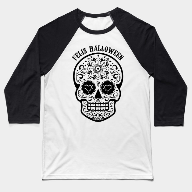 Feliz Halloween - dia de muertos Baseball T-Shirt by verde